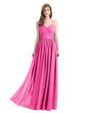 Elegant Spaghetti Straps A-line Chiffion Floor-Length Bridesmaid Dresses