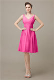 Elegant V-neck  A-line Knee-Length Bridesmaid Dresses