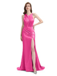 V-neck Sleeveless Split Side Floor-Length Bridesmaid Dresses