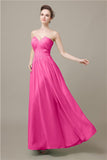 Pretty Strapless Chiffon A-line Floor-Length Bridesmaid Dresses