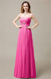 Elegant Straight Chiffon A-line Floor-Length Bridesmaid Dresses