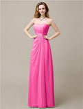 Elegant A-line Chiffon Sweetheart Floor-Length Bridesmaid Dresses