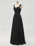 A-line Strap Chiffon Floor Length Long Bridesmaid Dresses