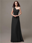 Unique One-shoulder Sleeveless A-line Floor-Length Bridesmaid Dresses