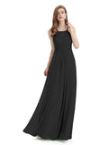 A-line Chiffon Floor-Length Long Bridesmaid Dresses