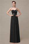 Sweatheart A-line Chiffon One Shoulder Floor-Length Long Bridesmaid Dresses