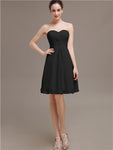 Sweetheart Pleats Chiffon Short Bridesmaid Dresses