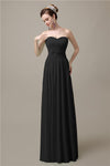 Sweetheart A-line Simple Chiffon Floor-Length Long Bridesmaid Dresses