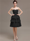 Sweetheart Pleats A-line Short Bridesmaid Dresses