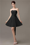 Sweatheart A-line Chiffon Short Bridesmaid Dresses with flower