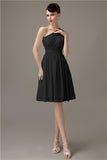 Simple A-line Chiffon One Shoulder Short Bridesmaid Dresses