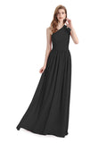 Charming One-shoulder A-line Chiffion Floor-Length Bridesmaid Dresses