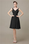 Elegant V-neck  A-line Knee-Length Bridesmaid Dresses