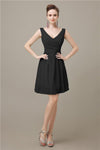 Charming V-neck Chiffon A-line Knee-Length Bridesmaid Dresses