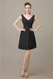 Charming V-neck Chiffon A-line Knee-Length Bridesmaid Dresses