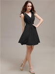 V-Neck Short A-Line Knee length Bridesmaid Dresses