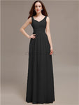 Chiffon Shoulder Strap A-line Floor-Length Bridesmaid Dresses