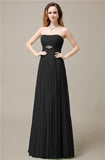 Elegant Straight Chiffon A-line Floor-Length Bridesmaid Dresses