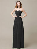 Elegant A-line Chiffon Sweetheart Floor-Length Bridesmaid Dresses