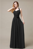 Pretty A-line Chiffon Hatler Floor-Length Bridesmaid Dresses