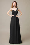 Pretty A-line Chiffon One-Shoulder Floor-Length Bridesmaid Dresses