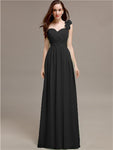 A-line One-Shoulder With Flowers Floor-Length Bridesmaid Dresses