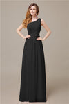 One-Shoulder A-line Chiffon Elegant Floor-Length Bridesmaid Dresses