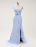 Side Slit Chiffon Cheap Bridesmaid Dresses