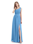 One-Shoulder A-line Top Lace Floor-Length Bridesmaid Dresses