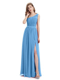 One-Shoulder A-line Top Lace Floor-Length Bridesmaid Dresses