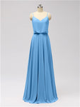 A-line Spaghetti Strap Chiffon Floor Length Bridesmaid Dresses