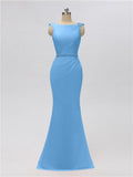 Sleeveless Mermaid Bateau Floor Length Bridesmaid Dresses