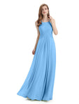 A-line Chiffon Floor-Length Long Bridesmaid Dresses