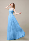 Shoulder Strap A-line Chiffon Elegant Floor-Length Bridesmaid Dresses