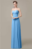 Simple A-line Chiffon Sweetheart Floor-Length Long Bridesmaid Dresses.