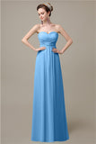 A-line Sweetheart Chiffon Floor-Length Long Bridesmaid Dresses