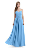 Elegant Spaghetti Strap Sweetheart Floor Length Bridesmaid Dresses