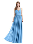 Elegant Spaghetti Straps A-line Chiffion Floor-Length Bridesmaid Dresses