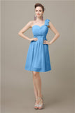 Popular One-shoulder Sweetheart Knee-Length Bridesmaid Dresses