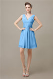 Pretty V-neck A-line Knee-Length Bridesmaid Dresses