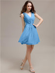 V-Neck Short A-Line Knee length Bridesmaid Dresses