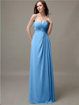 Elegant Sweetheart Chiffon A-line Long Bridesmaid Dresses