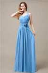 Pretty A-line Chiffon Hatler Floor-Length Bridesmaid Dresses