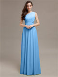 Simple One-Shoulder Sleeveless A-line Chiffon Bridesmaid Dresses