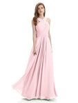 A-line Unique Deisgn Chiffon Long Bridesmaid Dresses