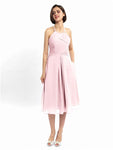 A-line Halter Sleeveless Pleats Short Bridesmaid Dresses