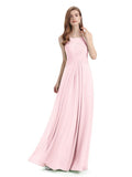 A-line Chiffon Floor-Length Long Bridesmaid Dresses