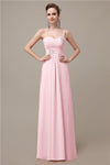 Sweatheart A-line Chiffon One Shoulder Floor-Length Long Bridesmaid Dresses