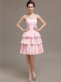 Sweetheart Pleats A-line Short Bridesmaid Dresses