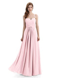 Elegant Spaghetti Strap Sweetheart Floor Length Bridesmaid Dresses